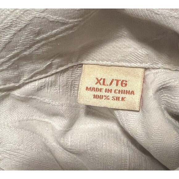 Tommy Bahama 100% Silk Hawaiian Palm Tree Button Down Shirt Men’s XL Cream - Picture 5 of 5